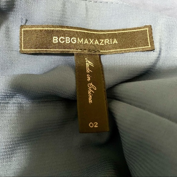 BCBG Maxazaria VTG Blue Halter Cocktail Dress Y2K whimsical ruffle womens size 2 - Picture 8 of 9